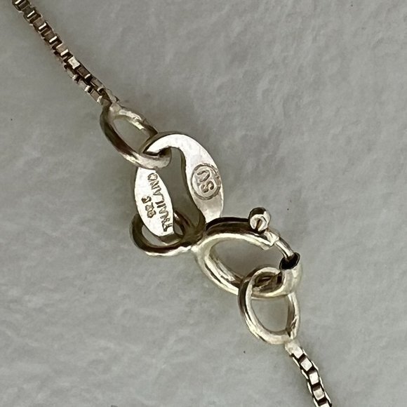 Sterling Silver Chain SU 925 Thailand Bright Box Chain 16 Inch Thin‎ - Picture 4 of 7